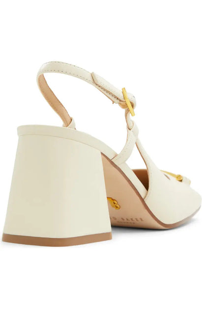 Ted Baker Mia Icon Leather Slingback Pumps White US 6 3