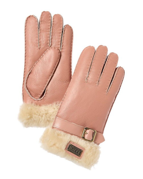 Australia Luxe Collective Sheepskin Cuff Gloves Pink Medium 2