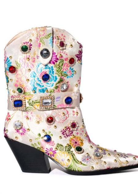 Azalea Wang Diligent Western Bootie Beige US 7 3