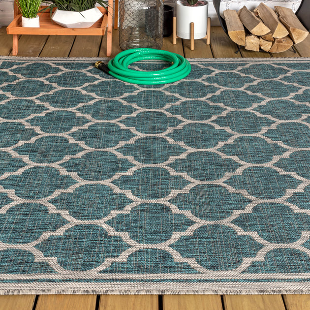 Jonathan Y Trebol Area Rug Teal 2