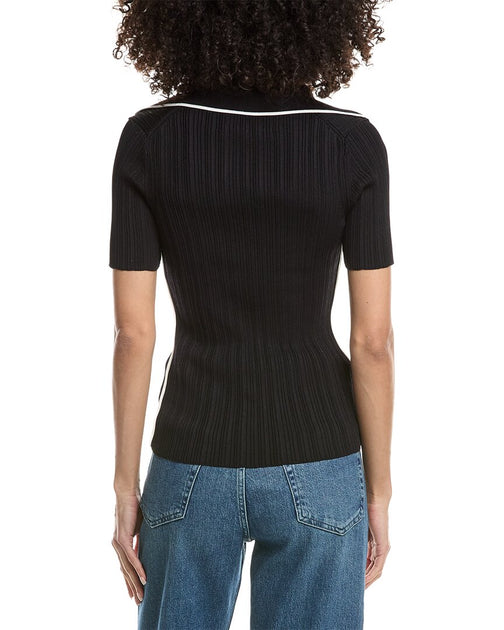 3.1 Phillip Lim Lux V-Neck Polo Shirt Black Medium 3