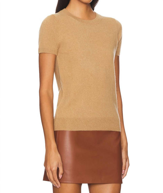 Enza Costa Cashmere Crew Top Brown XS 3