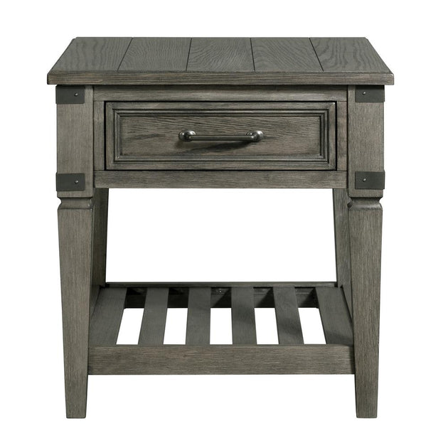 Intercon Foundry End Table Brushed Pewter 2