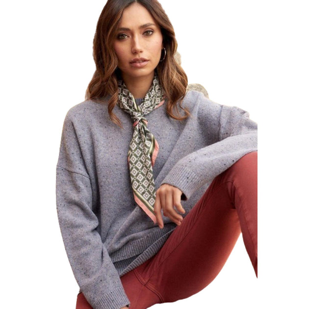TRUEDAMES Multicolor Knit Sweater Grey Small 3