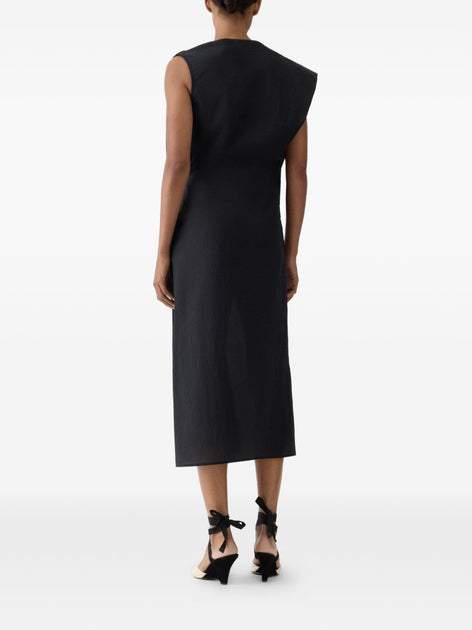 Jacquemus Asymmetrical Draped Midi Dress Black EU 42 4