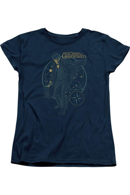 Gildan Fantastic Beasts 2 Suitcase Short Sleeve T-Shirt Blue Medium 2