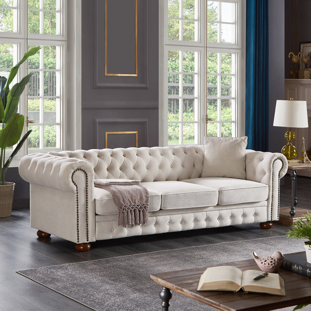 Streamdale Chesterfield Sofa Linen 4