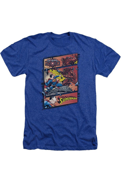 Gildan Superman Vs Zod T-Shirt Blue Large 2