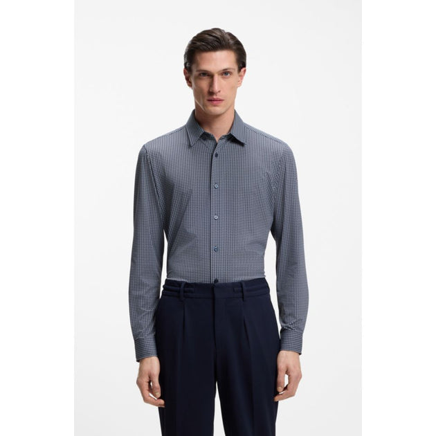 Chemise Boss coupe slim gris Small 4