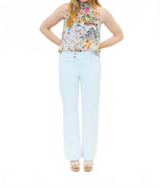 1822 Denim Double Button Straight Jeans White 27 2