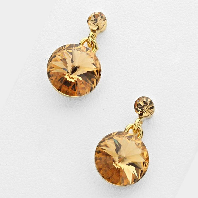 FASHNZFAB Crystal Drop Earrings Green 4