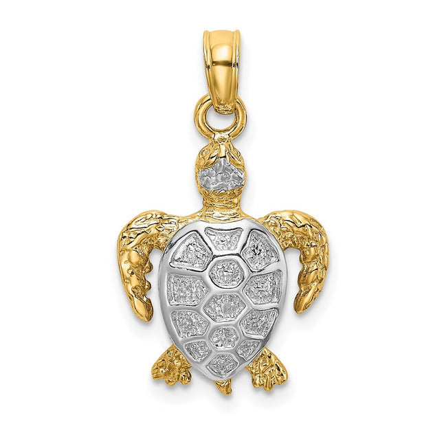 Diamond2Deal Sea Turtle Charm Pendant Silver 2