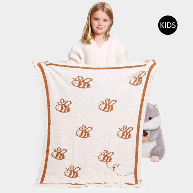 FASHNZFAB Honey Bee Throw Blanket Yellow 2