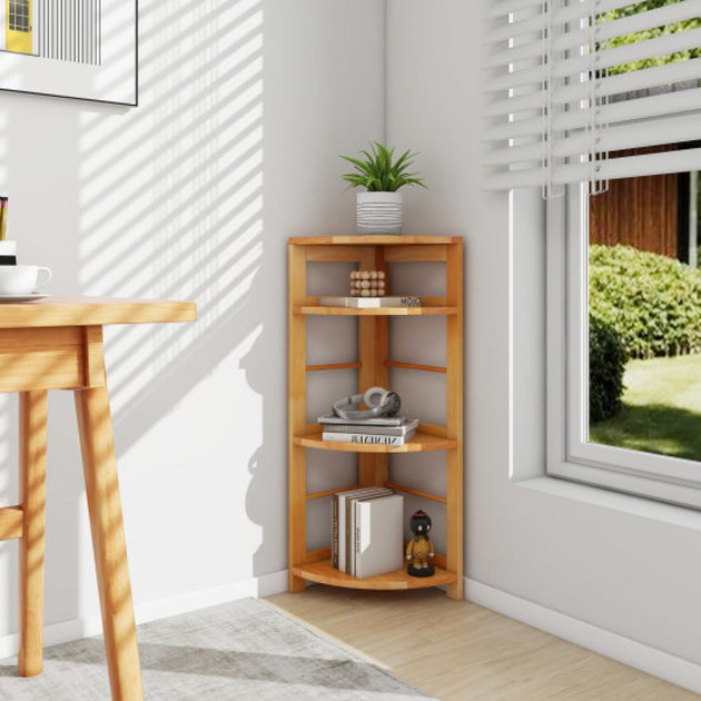 Hivvago 4-Tier Corner Shelf Natural 2