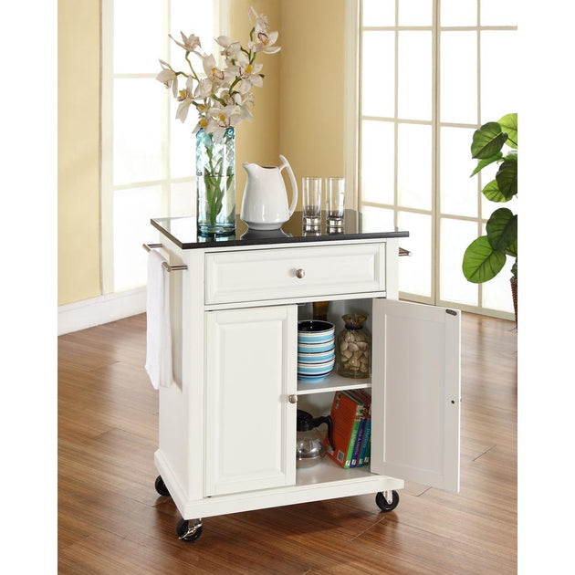 Crosley Compact Kitchen Cart White/Black 4