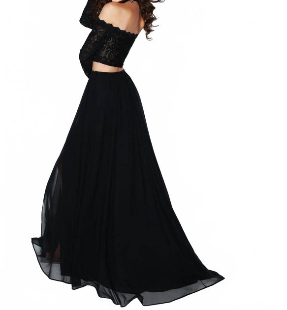 2Cute Longsleeve Prom Dress In Black