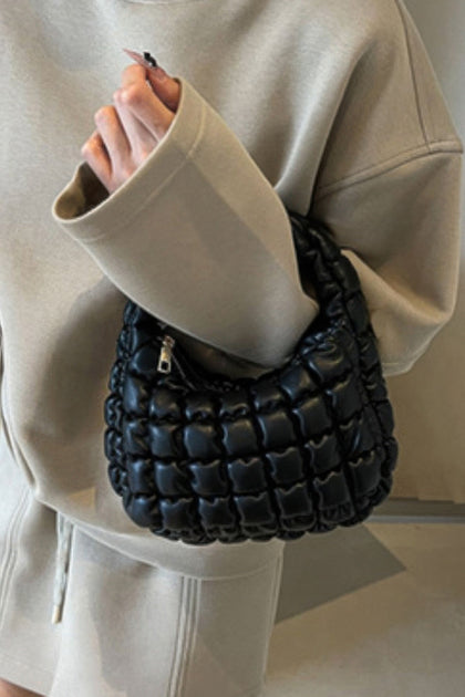 FASHNZFAB Padded Handle Bag Black One Size 3