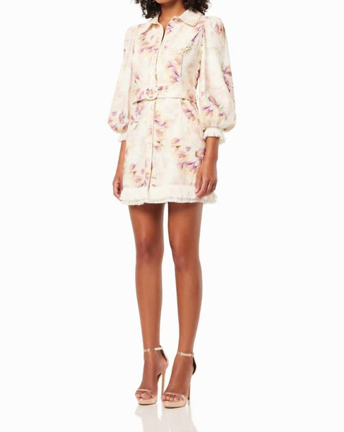 ELLIATT Agency Mini Dress Beige Small 4
