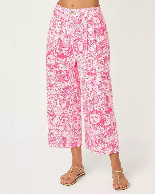 Lilly Pulitzer Mandalay Wide Leg Crop Pant Multi US 4 4