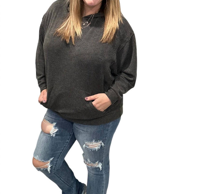 Sew In Love Sweat à Capuche Côtelé Gris 1X 2