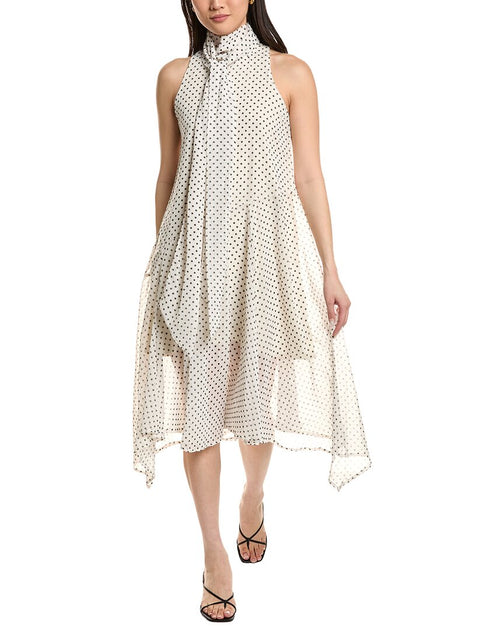Moonsea Sleeveless Midi Dress Beige Small 2