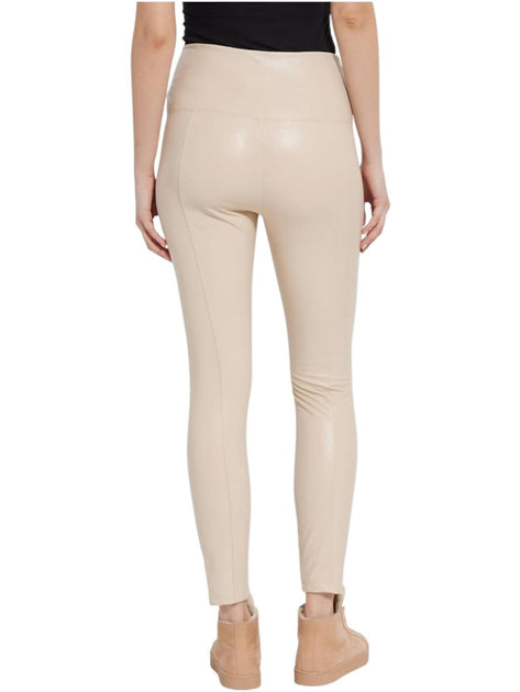 Lysse Textured Leather Leggings Beige XLarge 3