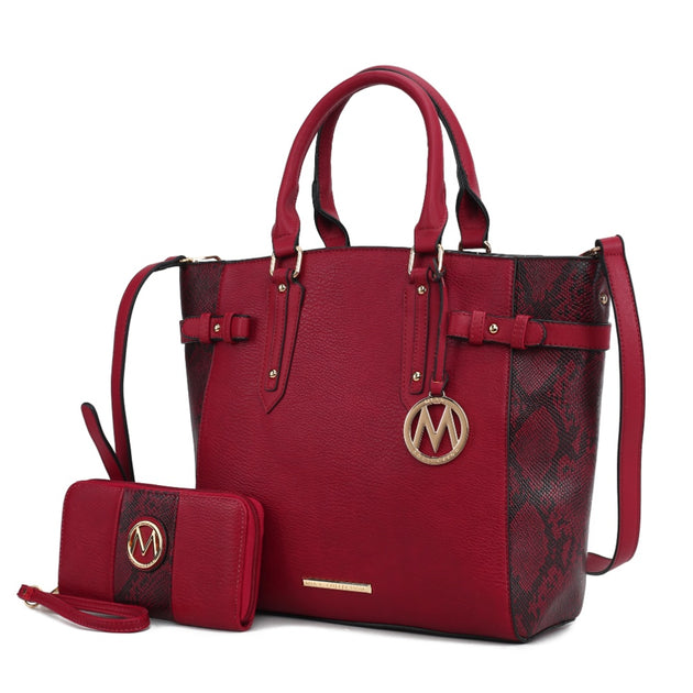 Mia K. Furs Joelle Tote Bag With Wallet Grey Medium 2