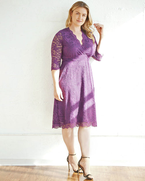 Robe en Dentelle Scalloped Boudoir Kiyonna Noir 3X 2