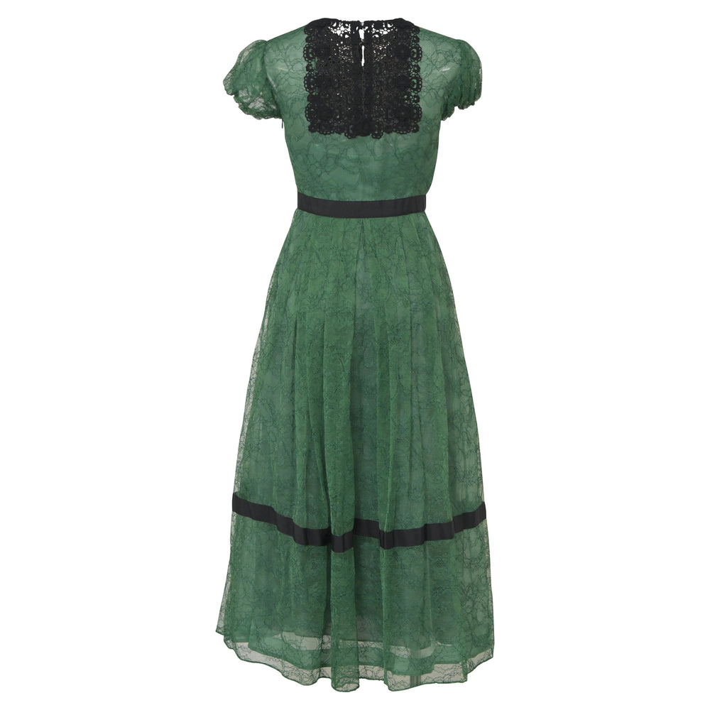 burberry prorsum green lace dress Rare Burberry Prorsum Green Lace Crystal Embellished Midi Dress 4 42, Aso  Vogue