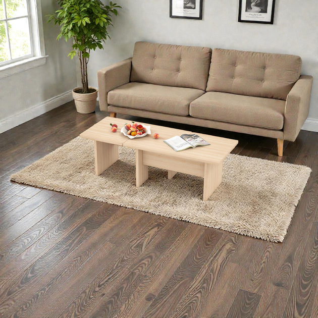Hivvago Modular Coffee Table Set Oak 3