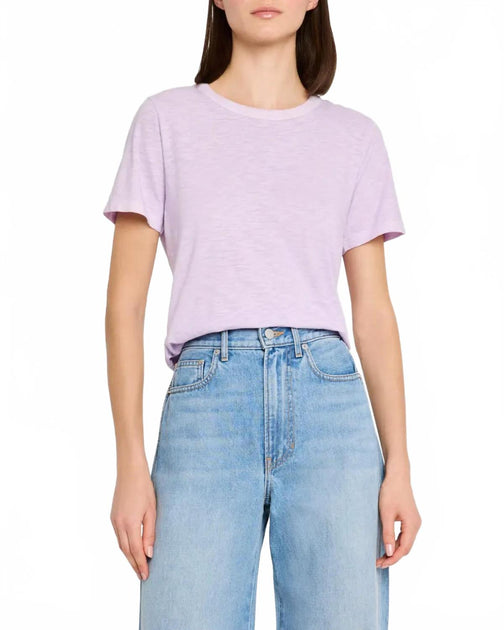 Veronica Beard Carla Cotton Crewneck Tee Violet Medium 2