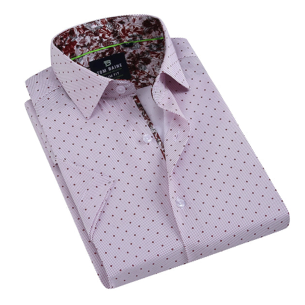 Tom Baine Slim Fit Short Sleeve Button Down White Large 3