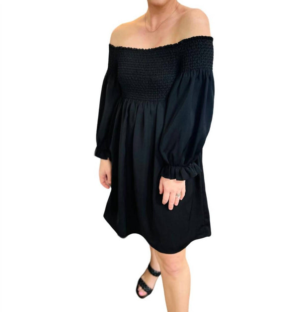 Jade Melody Tam Smock Neck Dress Black Medium 3