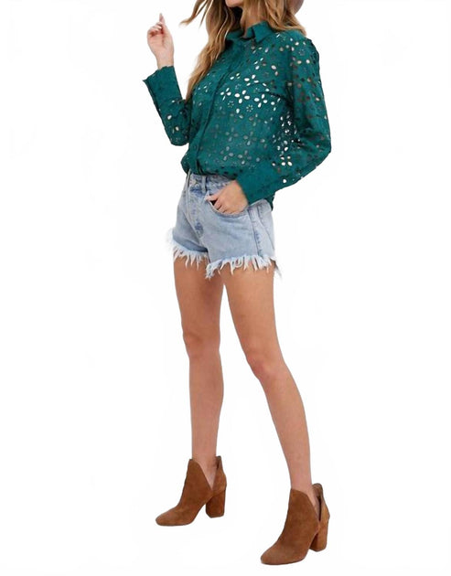 BluIvy Jackie Button Down Top Green Small 4