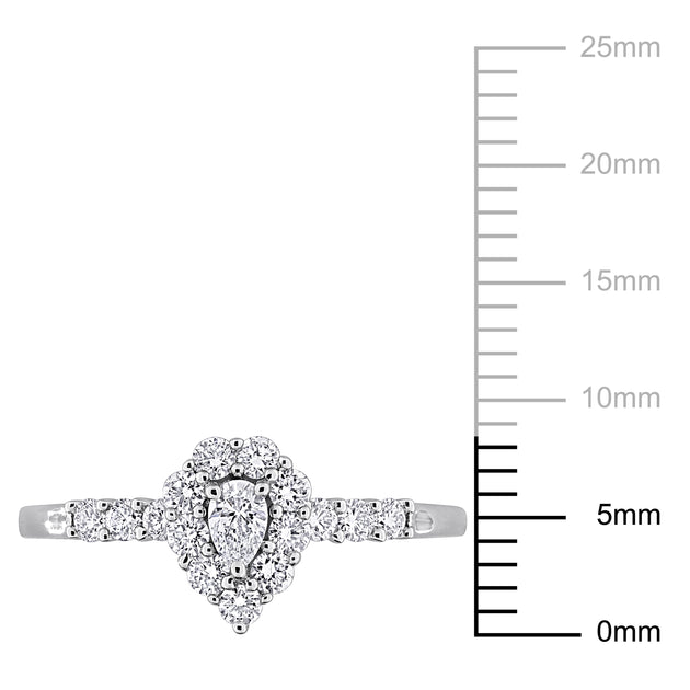 Mimi & Max Created Forever Halo Engagement Ring Sterling Silver US 5 4