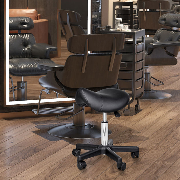 AGAH Rolling Saddle Stool Black 4