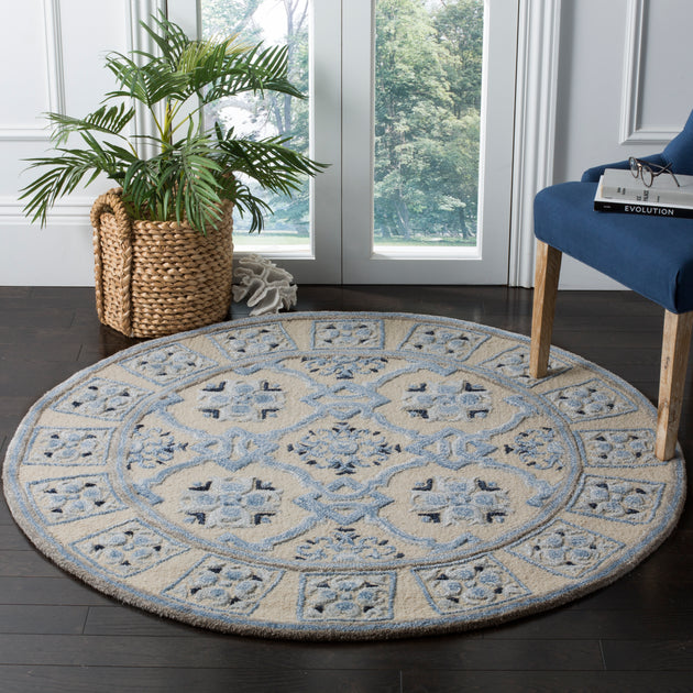 Safavieh Bella handgefertigter Teppich, Elfenbein / Blau 4