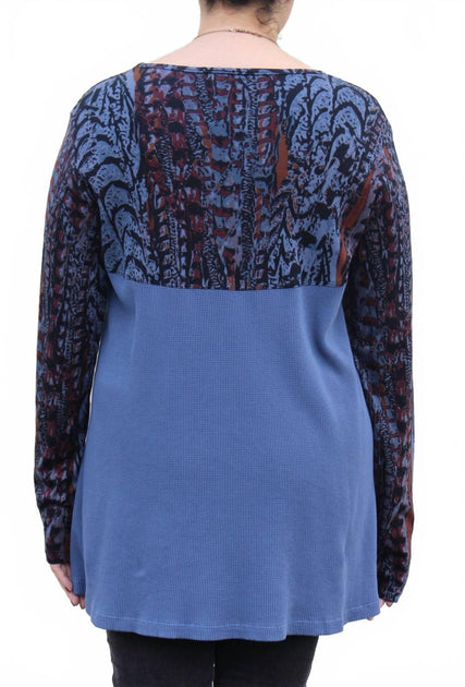 Prairie Cotton Waffle Back Cotton Top Blue Large 3