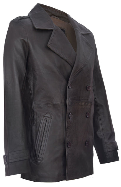 Infinity Amara Mens Leather Peacoat Black XLarge 3