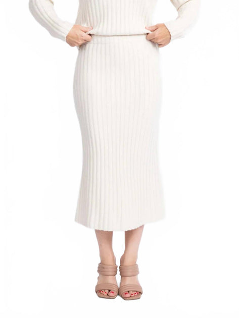 Sadie & Sage Cosette Midi Skirt White Small 4