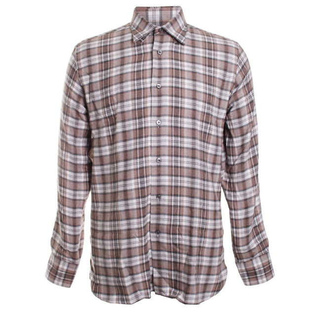 Calder Carmel Plaid Flannel Shirt Grey Large 2