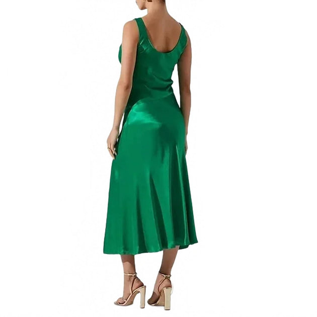 ASTR Cristella Midi Dress Green Medium 3