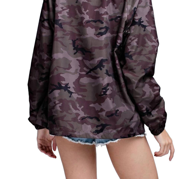 Honey Punch Camo Coaches Jacket Purple Medium 4