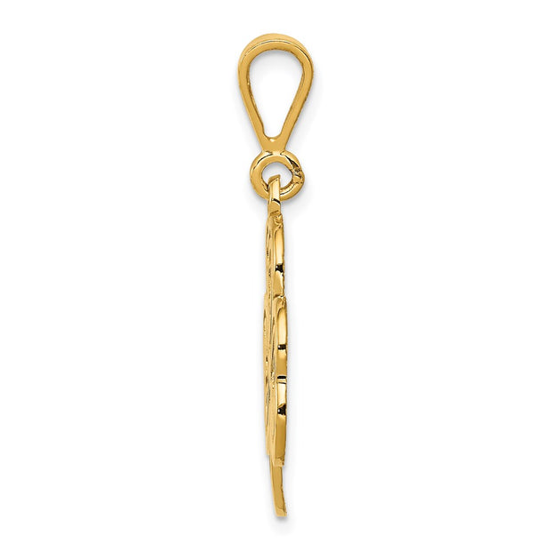 Diamond2Deal Trinity Clover Pendant Yellow Gold 3