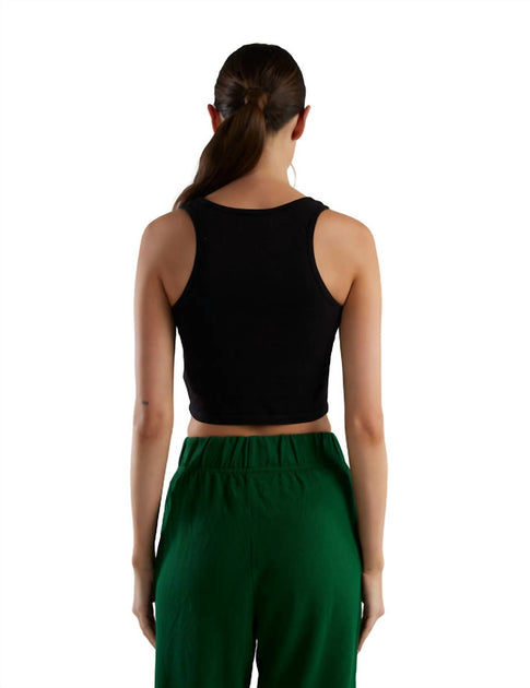 LES TIEN Kerry Crop Tank Black Large 4