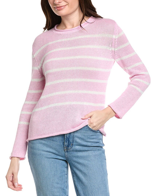 Hannah Rose Striped Sweater Pink Medium 2