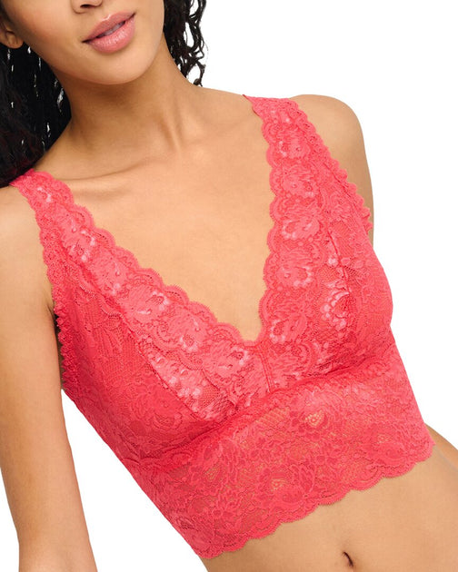 Cosabella Never Say Never Plunge Longline Bralette Pink Small 2