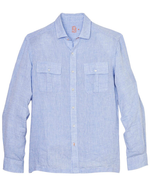 J.McLaughlin Christos Leinenhemd Blau Small 2