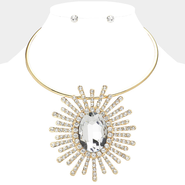 FASHNZFAB Abstract Pendant Necklace Silver 5