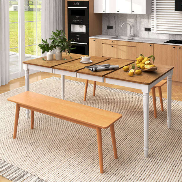 Hivvago Extendable Dining Table White/Walnut 3